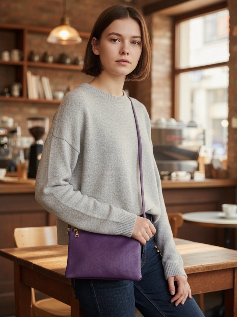 Genuine leather crossbody bag